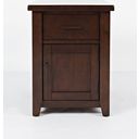 The appearance of Twin Cities Brown Chairside Table In Brown designed by Jofran in the modern / contemporary interior design. This brown piece of furniture  was selected by 1StopBedrooms from Twin Cities Collection to add a touch of cosiness and style into your home. Sku: 1790-7. Material: MDF.