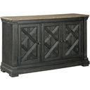 The appearance of Tyler Creek Black And Gray Dining Room Server designed by Signature Design by Ashley in the transitional interior design. This black and gray piece of furniture was selected by 1StopBedrooms from Tyler Creek Collection to add a touch of cosiness and style into your home. Sku: D736-60. Material: Wood.