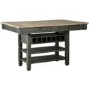 The appearance of Tyler Creek Black And Gray Rectangular Counter Height Dining Table designed by Signature Design by Ashley in the transitional interior design. This black and gray piece of furniture was selected by 1StopBedrooms from Tyler Creek Collection to add a touch of cosiness and style into your home. Sku: D736-32. Material: Wood. Table Top Shape: Rectangular. Size: 60" x 40".