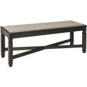 The appearance of Tyler Creek Black And Gray Upholstered Bench designed by Signature Design by Ashley in the transitional interior design. This black/grayish brown piece of furniture was selected by 1StopBedrooms from Tyler Creek Collection to add a touch of cosiness and style into your home. Sku: D736-00. Material: Fabric.