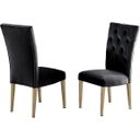 The appearance of Tyrion Black Tufted Velvet Side Chair Set of 2 In Brushed Gold designed by Best Master Furniture in the modern / contemporary interior design. This black piece of furniture was selected by 1StopBedrooms from Tyrion Collection to add a touch of cosiness and style into your home. Sku: T1953BC. Material: Velvet.