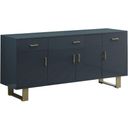 The appearance of Tyrion Gray Lacquer Sideboard With Gold Accents designed by Best Master Furniture in the modern / contemporary interior design. This gray and gold piece of furniture was selected by 1StopBedrooms from Tyrion Collection to add a touch of cosiness and style into your home. Sku: T1953GS. Material: Wood.