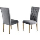 The appearance of Tyrion Gray Tufted Velvet Side Chair Set of 2 In Brushed Gold designed by Best Master Furniture in the modern / contemporary interior design. This gray piece of furniture was selected by 1StopBedrooms from Tyrion Collection to add a touch of cosiness and style into your home. Sku: T1953GC. Material: Velvet.