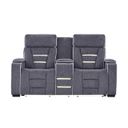 U1895 Power Console Reclining Loveseat with IS and LED In Dark Grey