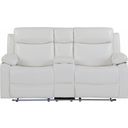 The appearance of U6026 Blanche Console Reclining Loveseat with LED and Speaker In White designed by Global Furniture USA in the modern / contemporary interior design. This white piece of furniture was selected by 1StopBedrooms from U6026 Blanche Collection to add a touch of cosiness and style into your home. Sku: U6026-BLANCHE WHITE-CRLS W/LED & SPKR. Material: Fabric.