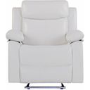 The appearance of U6026 Blanche Glider Recliner with LED In White designed by Global Furniture USA in the modern / contemporary interior design. This white piece of furniture was selected by 1StopBedrooms from U6026 Blanche Collection to add a touch of cosiness and style into your home. Sku: U6026-BLANCHE WHITE-GR W/ LED. Material: Fabric.