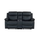 U6026 PU Console Reclining Loveseat with LED and Speaker In Black