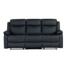 U6026 PU Reclining Sofa with LED In Black