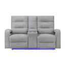 U6611 Power Console Reclining Loveseat with LED In Dark Grey