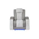 U8000 Power Recliner with Power Headrest and LED Light In Grey