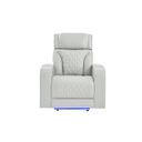 U8611 Blanche Power Recliner with Power Headrest and LED In Silver