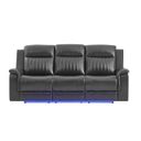 U8879 Blanche Power Reclining Sofa with LED and Global Surround System In Charcoal