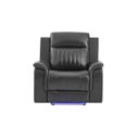 U8879 Blanche with Welt Power Recliner with LED In Charcoal