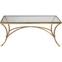 The appearance of Uttermost Alayna Gold Coffee Table designed by Uttermost in the modern / contemporary interior design. This gold piece of furniture was selected by 1StopBedrooms from Alayna Collection to add a touch of cosiness and style into your home. Sku: 24639. Material: Metal.