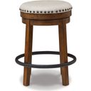 The appearance of Valebeck Beige And Brown Swivel Counter Height Stool designed by Signature Design by Ashley in the transitional interior design. This brown/black piece of furniture was selected by 1StopBedrooms from Valebeck Collection to add a touch of cosiness and style into your home. Sku: D546-124. Material: Fabric.
