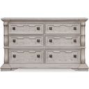 The appearance of Valleymont Dresser In Antique White designed by Signature Design by Ashley in the traditional interior design. This antique white piece of furniture  was selected by 1StopBedrooms from Valleymont Collection to add a touch of cosiness and style into your home. Sku: NCB948-31. Material: Wood.