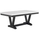 The appearance of Vance Faux Marble Dining Table In Charcoal and White designed by Crown Mark in the transitional interior design. This charcoal and white piece of furniture  was selected by 1StopBedrooms from Vance Collection to add a touch of cosiness and style into your home. Sku: 1319T-4272. Material: MDF. Table Top Shape: Rectangular. Size: 42" x 72".