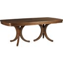 The appearance of Vantage Warm Brown Randolph Dining Table designed by American Drew in the transitional interior design. This brown piece of furniture was selected by 1StopBedrooms from Vantage Collection to add a touch of cosiness and style into your home. Sku: 929-744;929-B44. Material: Wood. Table Top Shape: Rectangular. Size: 44" x 82".