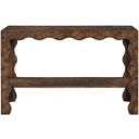 Vassa Burl Veneer Console Table In Brown and Stained Walnut