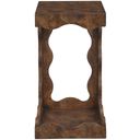 Vassa Burl Veneer End Table In Brown and Stained Walnut