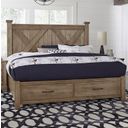 The appearance of Cool Rustic Queen Barndoor X Headboard With Storage Footboard Bed In Stone Grey designed by Artisan & Post in the transitional interior design. This gray piece of furniture was selected by 1StopBedrooms from Cool Rustic Collection to add a touch of cosiness and style into your home. Sku: 172-557;172-050B;172-502;AP-555T. Bed Type: Storage Bed. Material: Wood. Bed Size: Queen.