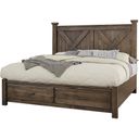 The appearance of Cool Rustic Queen Barndoor X Headboard With Storage Footboard In Mink designed by Artisan & Post in the transitional interior design. This brown piece of furniture  was selected by 1StopBedrooms from Cool Rustic Collection to add a touch of cosiness and style into your home. Sku: 170-557;170-050B;170-502;AP-555T. Bed Type: Storage Bed. Material: Wood. Bed Size: Queen.