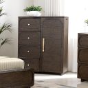 The appearance of Vellara Gentleman's Chest In Dark Walnut designed by Furniture of America in the transitional interior design. This dark walnut piece of furniture was selected by 1StopBedrooms from Vellara Collection to add a touch of cosiness and style into your home. Sku: FM74021DW-C. Material: Rubberwood.