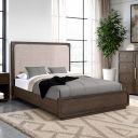 The appearance of Vellara Queen Upholstered Panel Bed In Dark Walnut designed by Furniture of America in the transitional interior design. This dark walnut piece of furniture  was selected by 1StopBedrooms from Vellara Collection to add a touch of cosiness and style into your home. Sku: FM74021DW-Q-1-F;FM74021DW-Q-2;FM74021DW-Q-3. Bed Type: Panel Bed. Bed Size: Queen. Material: Rubberwood.