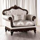 The appearance of Veracruz Chair In Dark Cherry and Beige designed by Furniture of America in the traditional interior design. This dark cherry and beige piece of furniture  was selected by 1StopBedrooms from Veracruz Collection to add a touch of cosiness and style into your home. Sku: FM65002BG-CH. Material: Fabric.