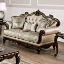 The appearance of Veracruz Loveseat In Dark Cherry and Beige designed by Furniture of America in the traditional interior design. This dark cherry and beige piece of furniture  was selected by 1StopBedrooms from Veracruz Collection to add a touch of cosiness and style into your home. Sku: FM65002BG-LV. Material: Fabric.