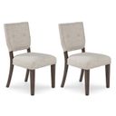 The appearance of Veramond Dining Chair Set of 2 In Grey and Dark Brown designed by Signature Design by Ashley in the traditional interior design. This grey and dark brown piece of furniture was selected by 1StopBedrooms from Veramond Collection to add a touch of cosiness and style into your home. Sku: D694-02. Material: Fabric.