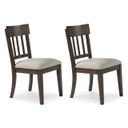 The appearance of Veramond Dining Chair Set of 2 In Grey and Dark Brown designed by Signature Design by Ashley in the traditional interior design. This grey and dark brown piece of furniture was selected by 1StopBedrooms from Veramond Collection to add a touch of cosiness and style into your home. Sku: D694-01. Material: Fabric.
