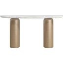 The appearance of Verge Console Table In White and Bronze designed by A.R.T. in the traditional interior design. This white/bronze piece of furniture was selected by 1StopBedrooms from Verge Collection to add a touch of cosiness and style into your home. Sku: 337314-0017TP;337314-1043BS. Material: Marble.