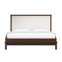 Verge Queen Upholstered Bed In Brown and Walnut