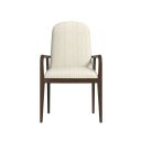 Verge Upholstered Arm Chair In Walnut and Beige