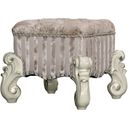 The appearance of Versailles Vanity Stool In Ivory Fabric and Bone White designed by ACME in the rustic / southwestern interior design. This bone white piece of furniture was selected by 1StopBedrooms from Versailles Collection to add a touch of cosiness and style into your home. Sku: 21138. Material: Wood.