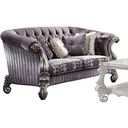 The appearance of Versailles Velvet and Antique Platinum Loveseat designed by ACME in the rustic / southwestern interior design. This antique platinum piece of furniture was selected by 1StopBedrooms from Versailles Collection to add a touch of cosiness and style into your home. Sku: 56826. Material: Upholstered.