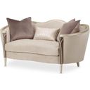 The appearance of Villa Cherie Loveseat In Porcini/Hazelnut designed by Michael Amini in the transitional interior design. This hazelnut piece of furniture was selected by 1StopBedrooms from Villa Collection to add a touch of cosiness and style into your home. Sku: N9008825-PRCNI-410. Material: Polyester.