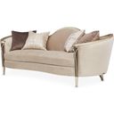 The appearance of Villa Cherie Sofa In Porcini/Hazelnut designed by Michael Amini in the transitional interior design. This hazelnut piece of furniture was selected by 1StopBedrooms from Villa Collection to add a touch of cosiness and style into your home. Sku: N9008815-PRCNI-410. Material: Velvet.