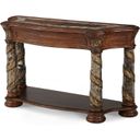 The appearance of Villa Valencia Sofa Table In Chestnut designed by Michael Amini in the traditional interior design. This chestnut piece of furniture was selected by 1StopBedrooms from Villa Valencia Collection to add a touch of cosiness and style into your home. Sku: 72203C-55;72203T-55. Material: Wood.