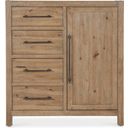 Vineyard Row Four Drawer Door Chest In Light Wood