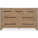 Vineyard Row Seven Drawer Dresser In Light Wood
