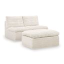 Vough Armless Chair with Ottoman In Ivory