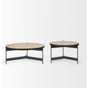 The appearance of Wade Travertine Marble And Metal Coffee Tables In Black and Beige designed by Mercana in the industrial interior design. This black and beige piece of furniture  was selected by 1StopBedrooms from Wade Collection to add a touch of cosiness and style into your home. Sku: 71042-AB. Material: Metal.