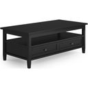 Warm Shaker Solid Wood Coffee Table In Black