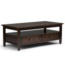 Warm Shaker Solid Wood Coffee Table In Tobacco Brown