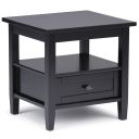 Warm Shaker Solid Wood End Table In Black