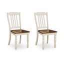 The appearance of Waverun Dining Chair Set of 2 In Antique White and Brown designed by Signature Design by Ashley in the transitional interior design. This antique white/brown piece of furniture was selected by 1StopBedrooms from Waverun Collection to add a touch of cosiness and style into your home. Sku: NCD616-01. Material: Wood.