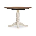 The appearance of Waverun Round Dining Drop Leaf Table In Antique White and Brown designed by Signature Design by Ashley in the transitional interior design. This antique white/brown piece of furniture was selected by 1StopBedrooms from Waverun Collection to add a touch of cosiness and style into your home. Sku: NCD616-15. Table Top Shape: Round. Material: Wood. Size: 42".