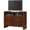 The appearance of Glory Furniture G1550 TV Chest in Cherry designed by Glory in the country / farmhouse interior design. This cherry piece of furniture was selected by 1StopBedrooms from G1550 Collection to add a touch of cosiness and style into your home. Sku: G1550-TV2-Media Chest. Material: Wood.